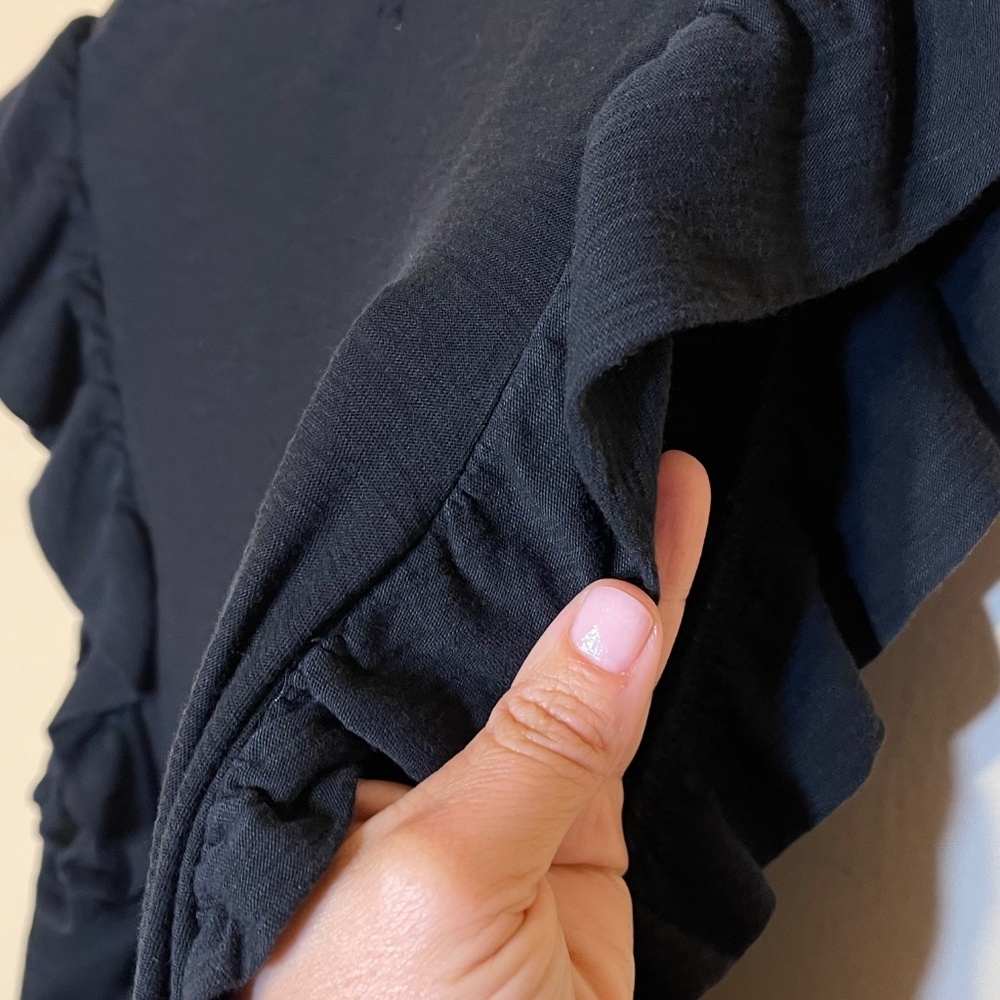 Nation LTD Black Ruffle Sleeve Top - Picture 4 of 6